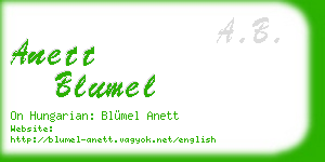 anett blumel business card