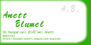 anett blumel business card